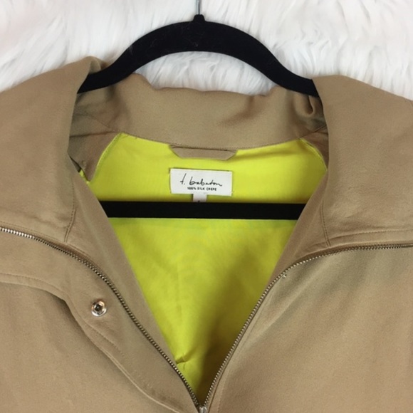 T.Babaton 100% Silk Tan Jacket - Picture 3 of 6